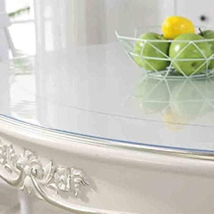 Clear Plastic Tablecloth Protector Round Table Transparent Cover Vinyl Table Cloth for Kitchen and Home Table (22 inch Diameter,2.0mm Thick).