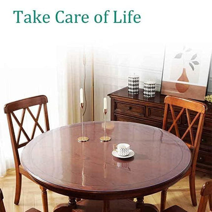 Clear Plastic Tablecloth Protector Round Table Transparent Cover Vinyl Table Cloth for Kitchen and Home Table (22 inch Diameter,2.0mm Thick).