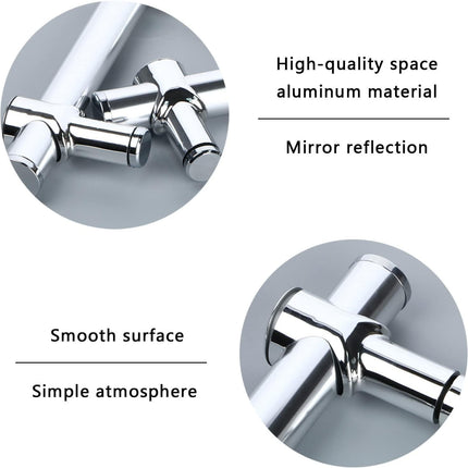 Metal Shower Glass Door Handle, Interior Shower Single Side Door Handle Grab Bar with Accessories Sets - Stainless Steel, Adjustable Hole Distance (Size : 350mm).