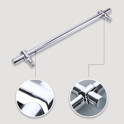 Metal Shower Glass Door Handle, Interior Shower Single Side Door Handle Grab Bar with Accessories Sets - Stainless Steel, Adjustable Hole Distance (Size : 350mm).