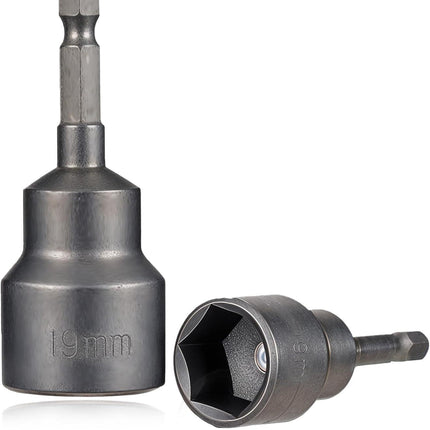 2 Pack RV Scissor Jack Socket, Camper Travel Trailer Jack Drill Adapter, 19mm Hex Drive, 1/4 Inch Hex Shank.