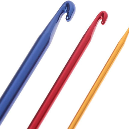 Afghan Aluminium Crochet Hook Knitting Needle Hand Knit Tool with Threading Hole.