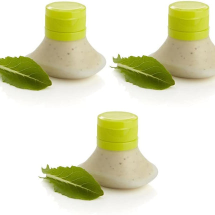 Portable Salad Dressing Containers set of 3- Silicone Squeeze Bottle Leak Proof Cap Kitchen Tool Mini Food Storage Containers Small Dip Condiment