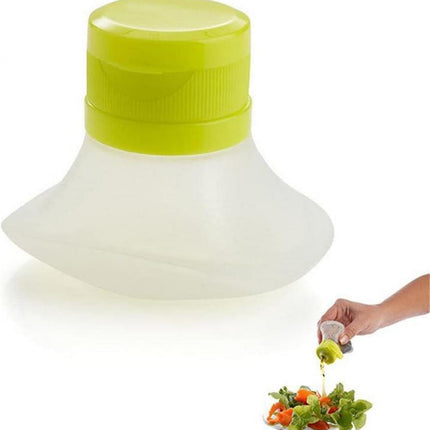 Portable Salad Dressing Containers set of 3- Silicone Squeeze Bottle Leak Proof Cap Kitchen Tool Mini Food Storage Containers Small Dip Condiment.