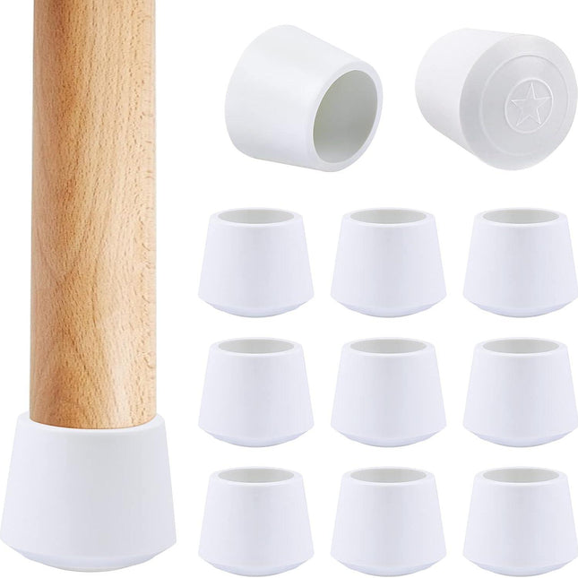 Chair Leg Tips Caps,  1 Inch Non Slip Rubber Bar Stool Caps 16 Pcs Furniture Feet Covers for Floor Protection, White inches.