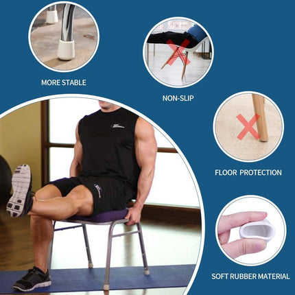 Chair Leg Tips Caps,  1 Inch Non Slip Rubber Bar Stool Caps 16 Pcs Furniture Feet Covers for Floor Protection, White inches.