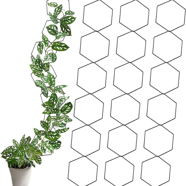 10/18 Pcs Metal Chain Trellis for Climbing Plants with Wall Hooks Wall Hanging Trellis Plant Vine Support for Indoor Outdoor Garden Pothos Ivy (90in).