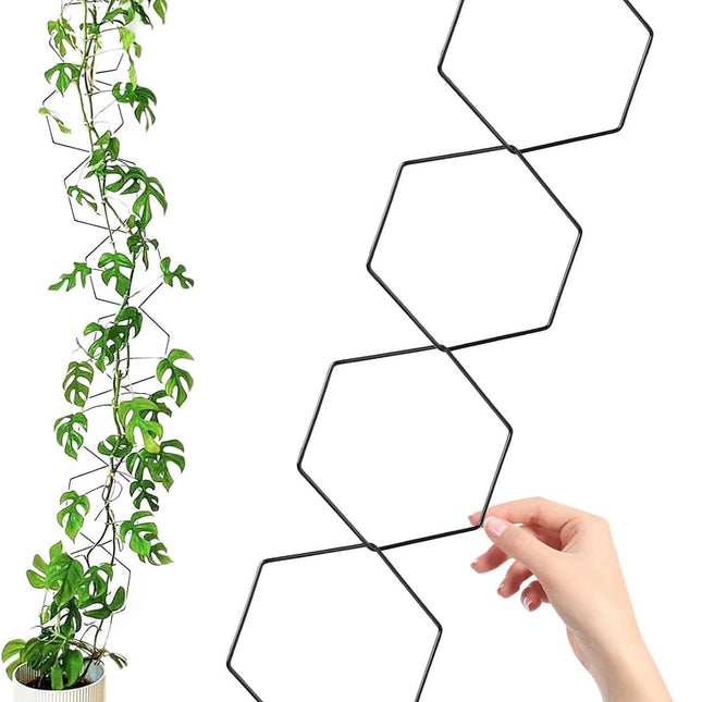 10/18 Pcs Metal Chain Trellis for Climbing Plants with Wall Hooks Wall Hanging Trellis Plant Vine Support for Indoor Outdoor Garden Pothos Ivy (90in).