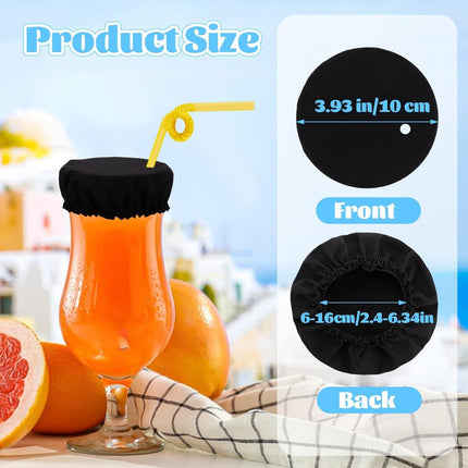 15Pcs Drink Cover Scrunchies with Straw Hole, Reusable Spiking Prevention Scrunchie Cup Drinks Protection Bottle Cap Washable Elastic Protector for Women Girl Bar Club Party.