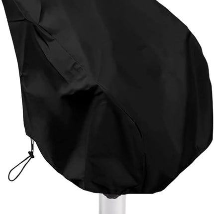 Boat Seat Cover Outdoor Waterproof Captain's Chair Seats Covers Dustproof Pedestal Pontoon Captain Bench for Helm Protector 1pcs Black 25.6x25.6x47 in.