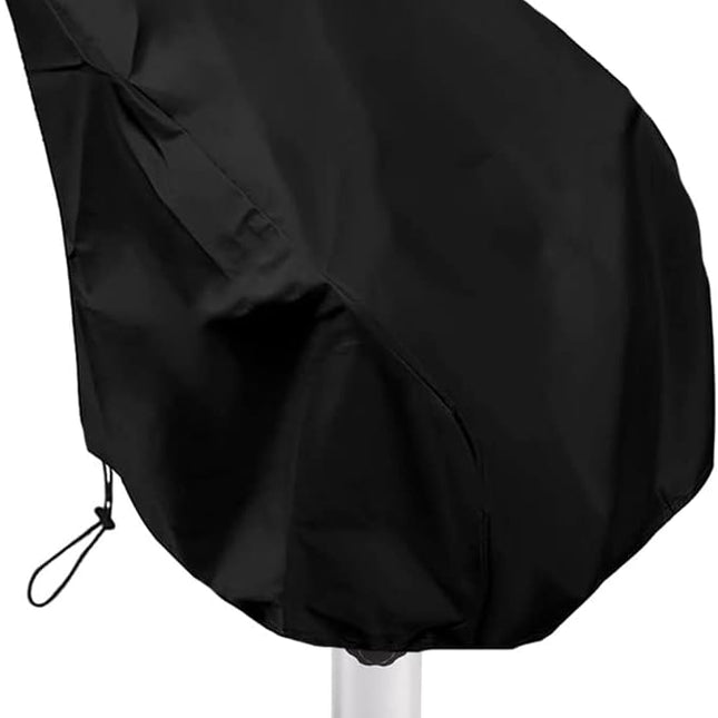 Boat Seat Cover Outdoor Waterproof Captain's Chair Seats Covers Dustproof Pedestal Pontoon Captain Bench for Helm Protector 1pcs Black 25.6x25.6x47 in.