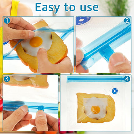 Vacuum Sealer Bags Leak Proof Reusable Food Storage Keep Fresh Easy to Use Zipper Freezer Space Saving Gallon Bag for Kitchens (14).