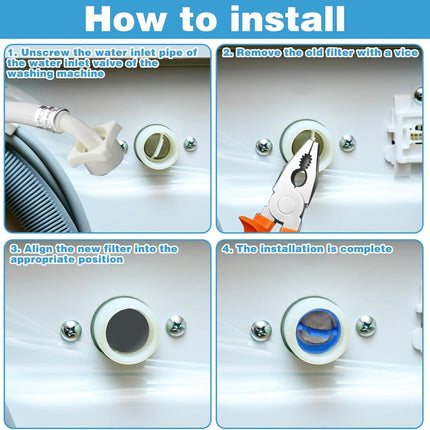 20Pcs Washing Machine Water Filter, Inlet Valve Filter Hose Washer with Screen Inline.