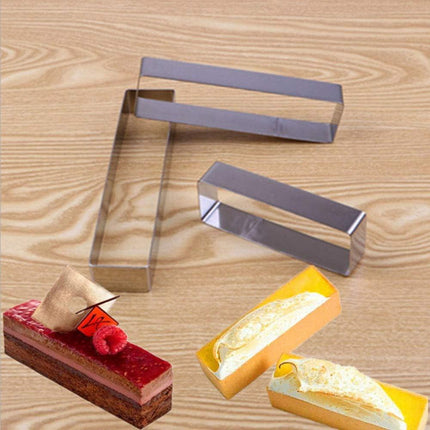 Mousse Mold 3-piece Set, Rectangle Ring Bakeware Tiramisu Cake Baking Cookie Cutters.