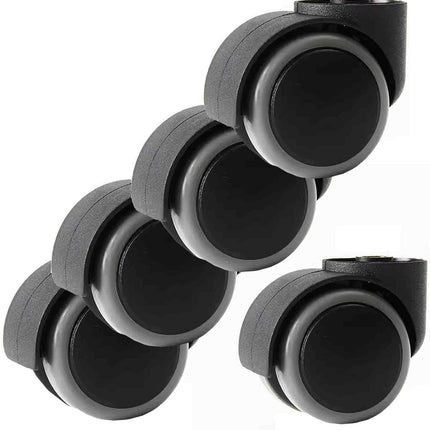 Office Chair Casters Wheels - Set of 5, Universal, Rodless, Silent, Easy Install, Metal, Swivel.