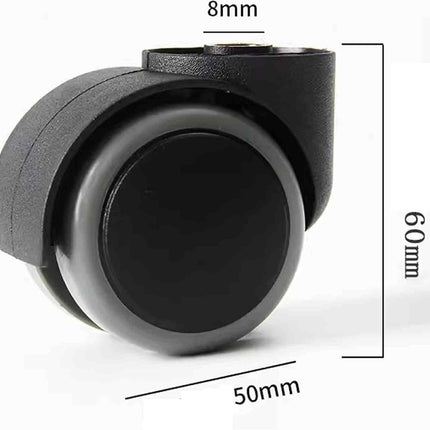 Office Chair Casters Wheels - Set of 5, Universal, Rodless, Silent, Easy Install, Metal, Swivel.
