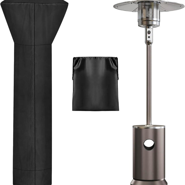 OutdoorLines Waterproof Outdoor Patio Heater Covers with Zipper and Storage Bag, Dust-proof UV-Resistant Windproof Propane Heavy Duty Heater Cover for Standing Heater, 1 Pack-89Hx33Dx19B inch Black.