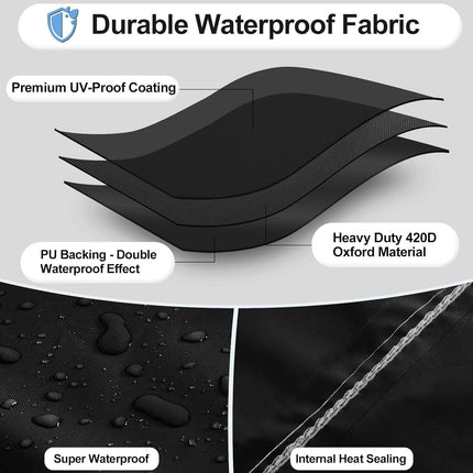 OutdoorLines Waterproof Outdoor Patio Heater Covers with Zipper and Storage Bag, Dust-proof UV-Resistant Windproof Propane Heavy Duty Heater Cover for Standing Heater, 1 Pack-89Hx33Dx19B inch Black.
