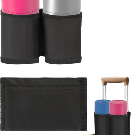 Luggage Cup Holder Suitcases Cup Holder Luggage Drink Caddy Suitcase Beverage Cups Holders Travel Essentials for Flight Attendants Business Travelers, Black.