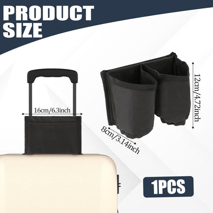 Luggage Cup Holder Suitcases Cup Holder Luggage Drink Caddy Suitcase Beverage Cups Holders Travel Essentials for Flight Attendants Business Travelers, Black.