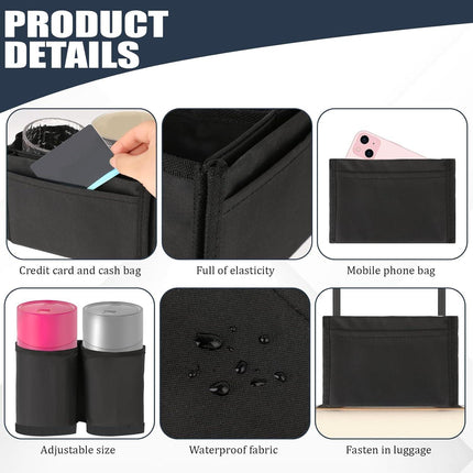 Luggage Cup Holder Suitcases Cup Holder Luggage Drink Caddy Suitcase Beverage Cups Holders Travel Essentials for Flight Attendants Business Travelers, Black.