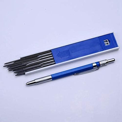 2.0mm Mechanical Pencil Lead Pencil for Draft Drawing Carpenter Crafting Art Sketching with 12 Pcs Refill - Black.