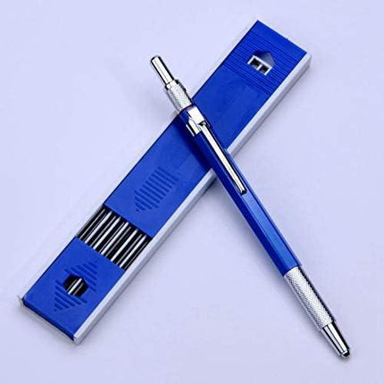 2.0mm Mechanical Pencil Lead Pencil for Draft Drawing Carpenter Crafting Art Sketching with 12 Pcs Refill - Black.