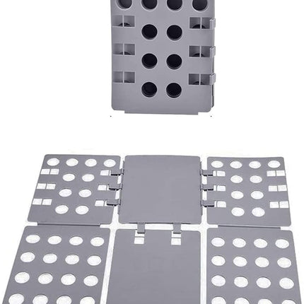 Shirt Folding Board, 27.56 x 22.44 T Shirt Folder, Easy and Fast Flip Fold Clothes Folding Board, Durable Plastic Laundry Folders Collapsible Liner for Easy Storage and Travel (Gray).