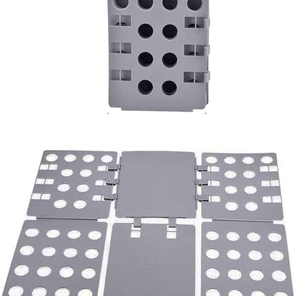 Shirt Folding Board, 27.56 x 22.44 T Shirt Folder, Easy and Fast Flip Fold Clothes Folding Board, Durable Plastic Laundry Folders Collapsible Liner for Easy Storage and Travel (Gray).