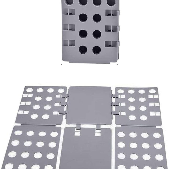 Shirt Folding Board, 27.56 x 22.44 T Shirt Folder, Easy and Fast Flip Fold Clothes Folding Board, Durable Plastic Laundry Folders Collapsible Liner for Easy Storage and Travel (Gray).