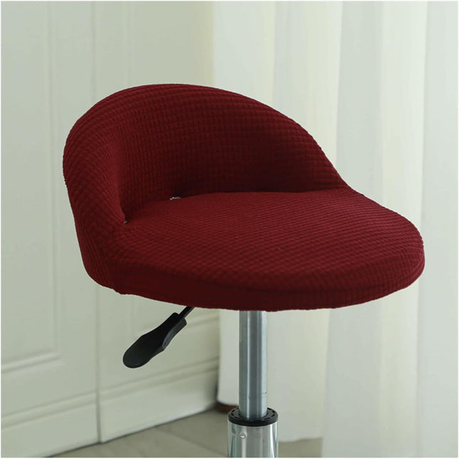 E,1PC, Round Bar Stool Covers Slipcovers Low Back Set of 4/2, Anti-Slip Counter Stool Chair Covers with Elastic Band, Curved Back Kitchen Chair Covers Slipcovers, Easy to Install.