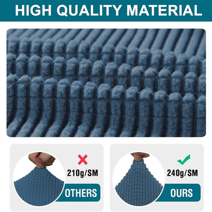 3 Piece T Cushion Sofa Slipcovers Thick Couch Cover Furniture Protector Stretch T Cushion Sofa Covers for 2 Cushion Couch with 2 Individual T Cushion Covers Washable (Blue, Loveseat X-Large).