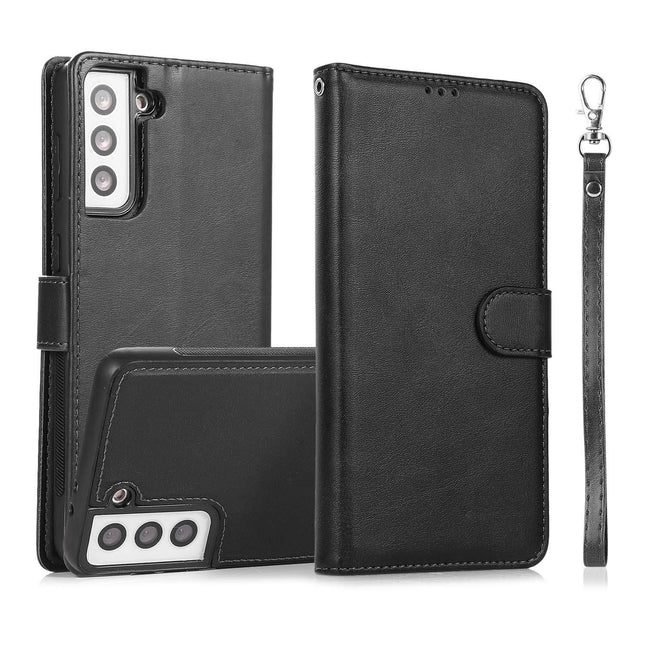 Compatible with Samsung S22 Magnetic Wallet Case Black.
