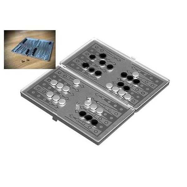 Magnetic Backgammon / Travel Backgammon in Pocket Size Game Silver Christmas Gift.