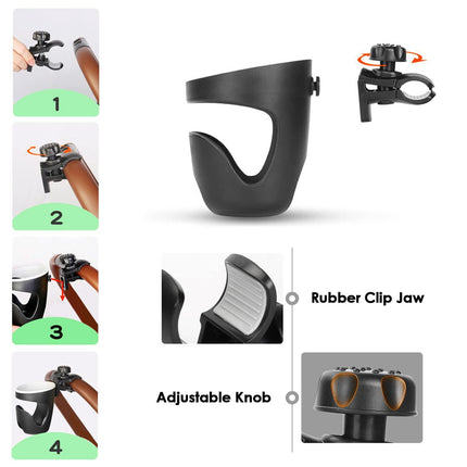 Boat Drink Holder 360 Degree Adjustable Rotation Clamp Universal Cup Holder for Boat Railing.