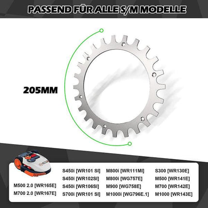Premium Stainless Steel Spikes for Worx Landroid S/M - 2-Pack with Screws (205mm Wheel).