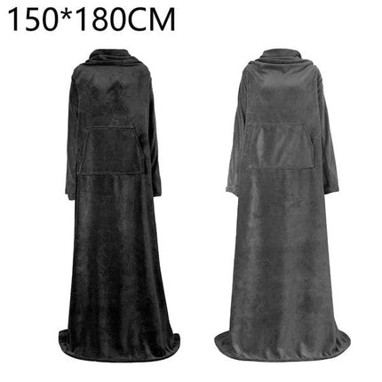 Portable Blanket with Sleeves Winter Soft Sherpa Weighted Blanket Sofa Blanket Adult Warm Long Lazy TV Blanket Plush Coat.