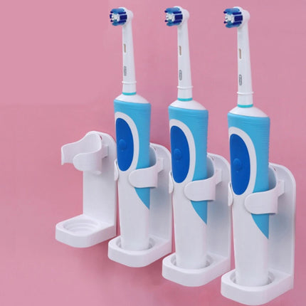 2-Pack White Wall-Mounted Toothbrush Holder Compatible with Oral-B and Braun Electric Toothbrushes.