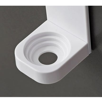 2-Pack White Wall-Mounted Toothbrush Holder Compatible with Oral-B and Braun Electric Toothbrushes.