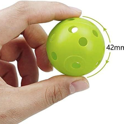 12-Pack Golf Practice Balls, Hollow Practice Balls with Airflow, 42mm Plastic Golf Balls, for Swing Training, Driving Range, Home Use.