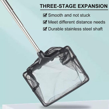 Aquarium Fishing Net Adjustable Telescopic Extendable Handle Mini Foldable for Fish Tank Compatible with Multiple Brands 1 Pack.