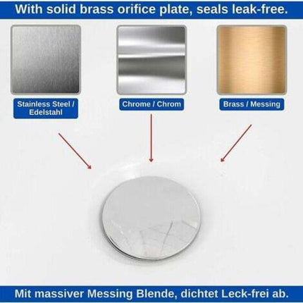 Universal Bathtub Stopper Ø70mm, Adjustable Height, Double Seal, Chrome Brass, Stainless, Compatible with Most Sinks & Bathtubs.