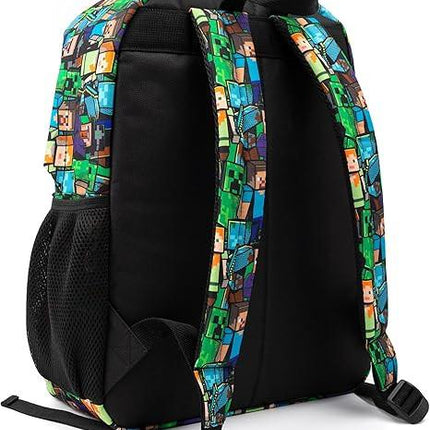 Minecraft Backpack For Boys School Backpack Kids Compatible Minecraft Black Green Creeper Zombie Skeleton Enderman Cave Spider.