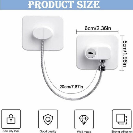Child Safety Window Locks 4-Pack with 8 Keys, Compatible with Refrigerator Cabinets and Doors.