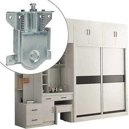 Sliding Door Rollers 2 pcs Compatible with Wardrobe Cabinet 20 kg Load Capacity Door Wheels Rails.
