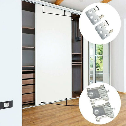 Sliding Door Rollers 2 pcs Compatible with Wardrobe Cabinet 20 kg Load Capacity Door Wheels Rails.
