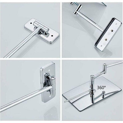 3X Magnifying Wall Mirror - Foldable Extension - 360 Degree Rotation Magnifying Mirror Bathroom Mirror with Drilling.