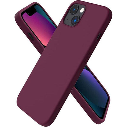 iPhone 13 Case Liquid Silicone Ultra Thin Full Coverage Shockproof Protective Soft Case for 6.1 Inch Red Wine.