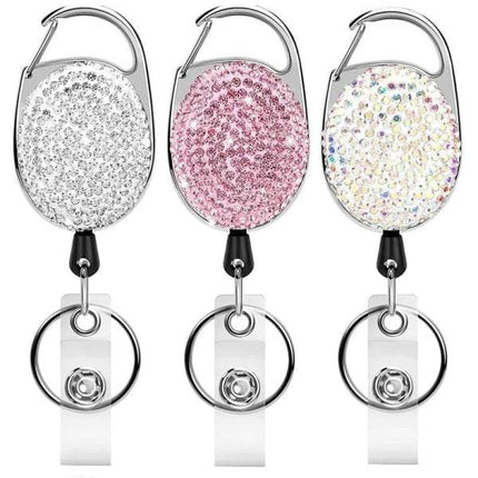 Retractable ID Card Holder Keychain with 3 Slots, Key Ring for Keys, Compatible with Most ID Cards.