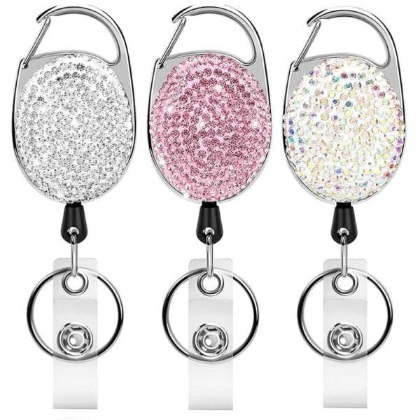 Retractable ID Card Holder Keychain with 3 Slots, Key Ring for Keys, Compatible with Most ID Cards.
